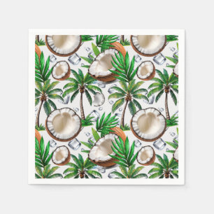 Coconut Palm Tree Tropical Pattern Design  Napkin