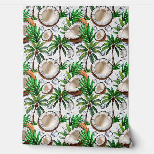 Coconut Palm Tree Tropical Pattern Design  Wallpaper