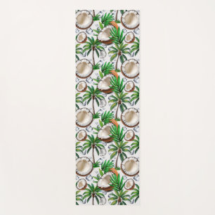Coconut Palm Tree Tropical Pattern Design Yoga Mat