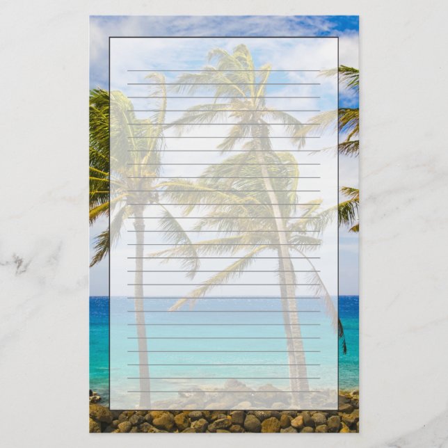 Coconut palm trees (Cocos nucifera) swaying in Stationery (Front)