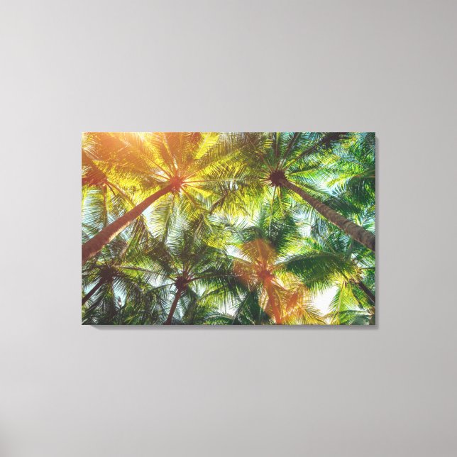 Coconut Palm trees on the Beach Canvas Print (Front)