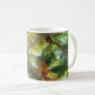 Coconut Palm trees on the Beach Coffee Mug