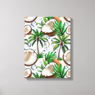 Coconut Palm Trees Tropical Design Canvas Print