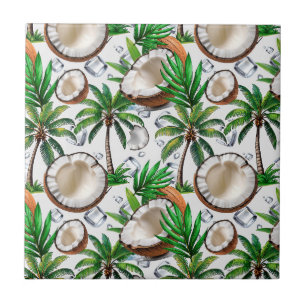 Coconut Palm Trees Tropical Design  Tile