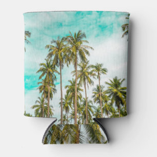 Coconut Palm Trees Vintage Filter. Can Cooler
