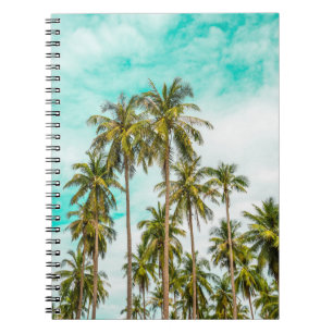 Coconut Palm Trees Vintage Filter. Notebook