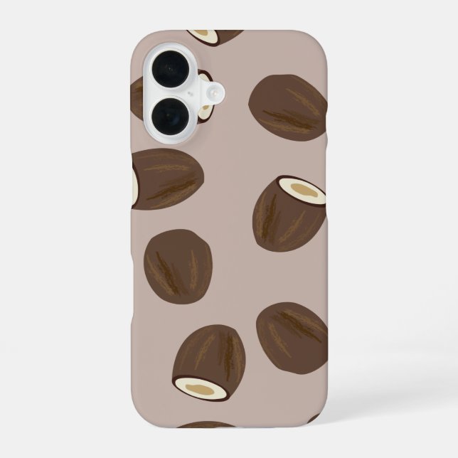 Coconut Pattern iPhone 16 Case (Back)