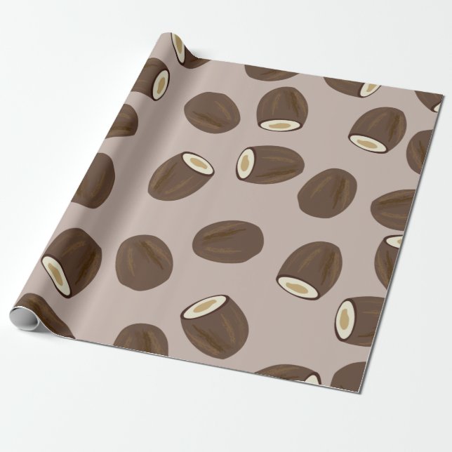 Coconut Pattern Wrapping Paper (Unrolled)
