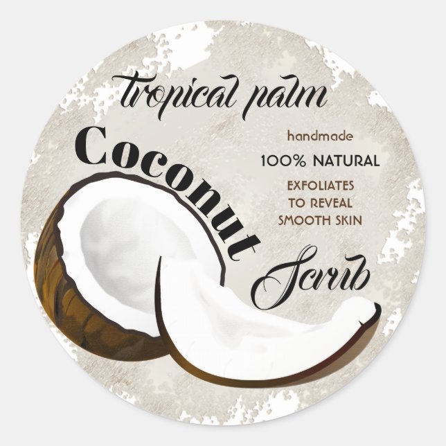 Coconut Scrub Classic Round Sticker (Front)