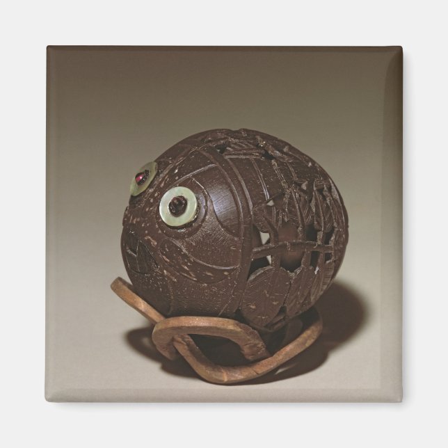 Coconut sculpted into a face, c.1895 magnet (Front)
