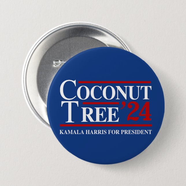 Coconut Tree 2024 7.5 Cm Round Badge (Front & Back)