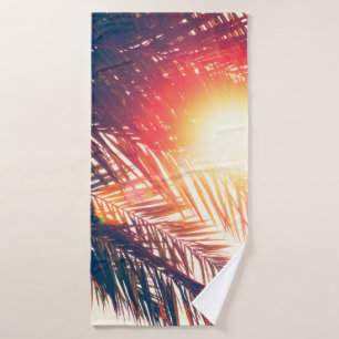 coconut tree at tropical coast, made with Vintage  Bath Towel
