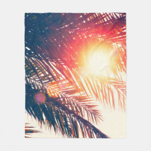 coconut tree at tropical coast, made with Vintage Fleece Blanket