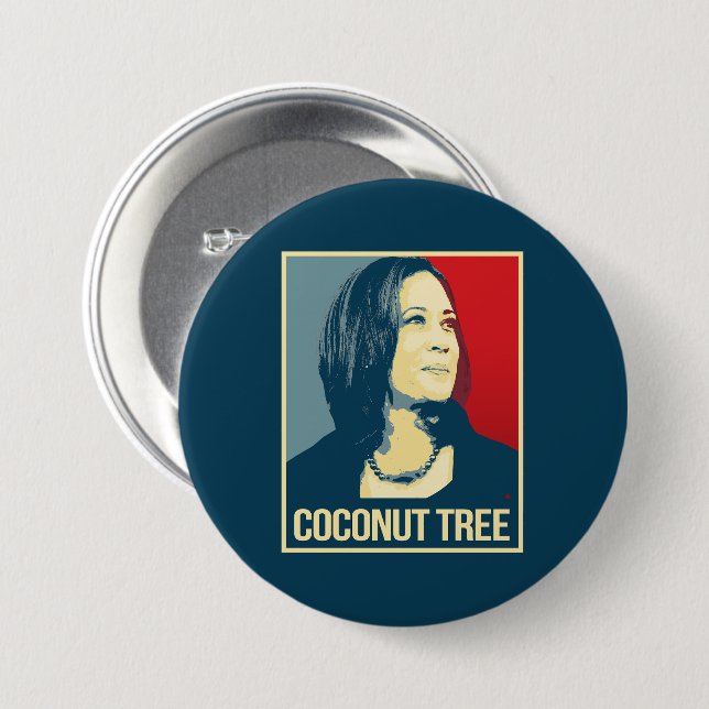 Coconut Tree Kamala 7.5 Cm Round Badge (Front & Back)