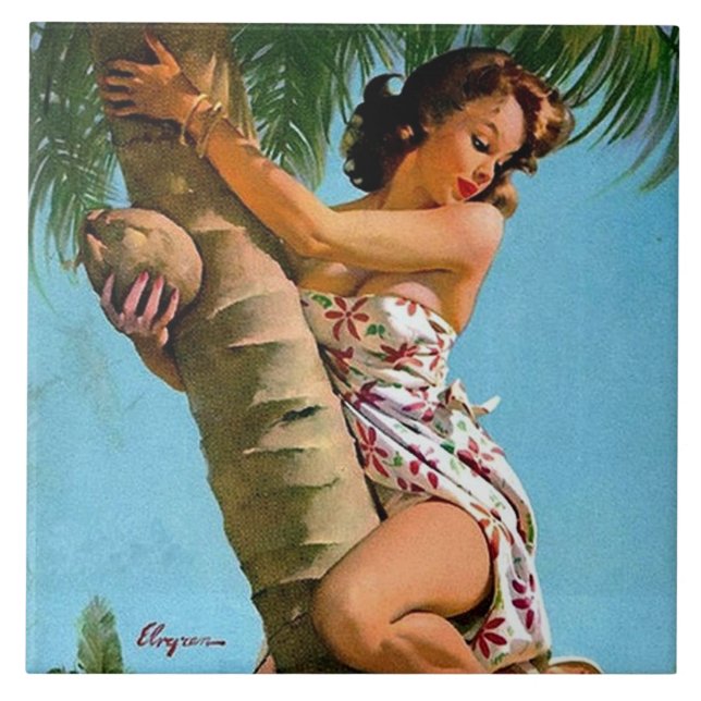 Coconut tree pin up tile (Front)