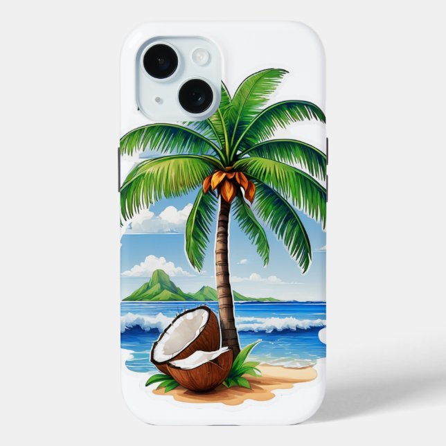 Coconut Tree Tropical Island Case-Mate iPhone Case (Back)