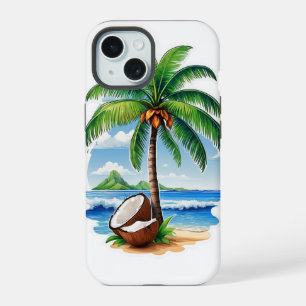 Coconut Tree Tropical Island iPhone 15 Case
