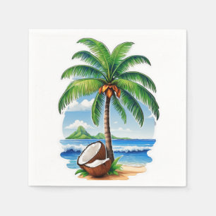 Coconut Tree Tropical Island Napkin