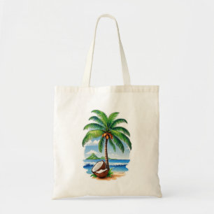 Coconut Tree Tropical Island Tote Bag