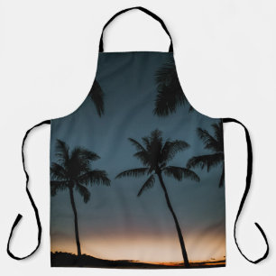 Coconut trees silhouette apron