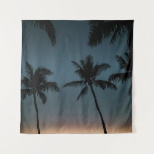 Coconut trees silhouette tapestry