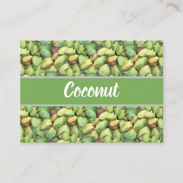 Coconut Tropical Fruit Pattern Business Card (Front)