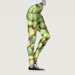 Coconut Tropical Fruit Pattern Leggings