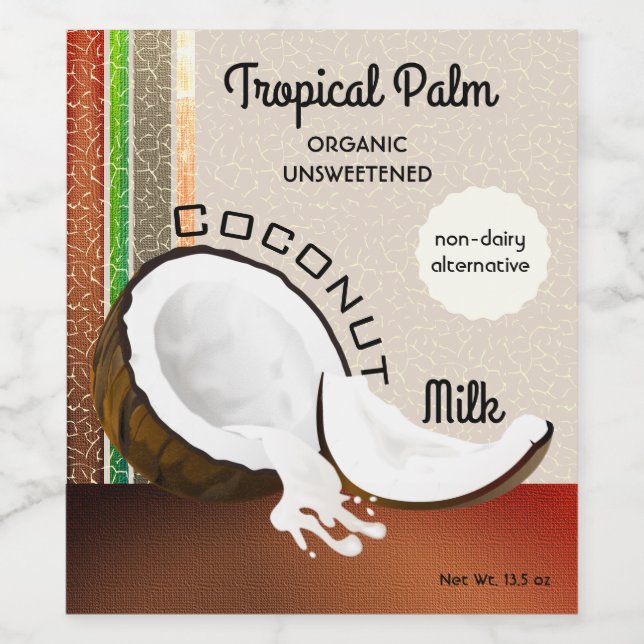 Coconut Tropical Fruit Wine Label (Single Label)