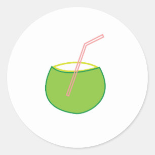 Coconut Water Coconut Fruit  Classic Round Sticker