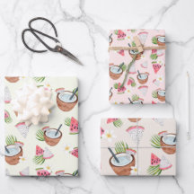 Coconut Watermelon Smoothie Wrapping Paper