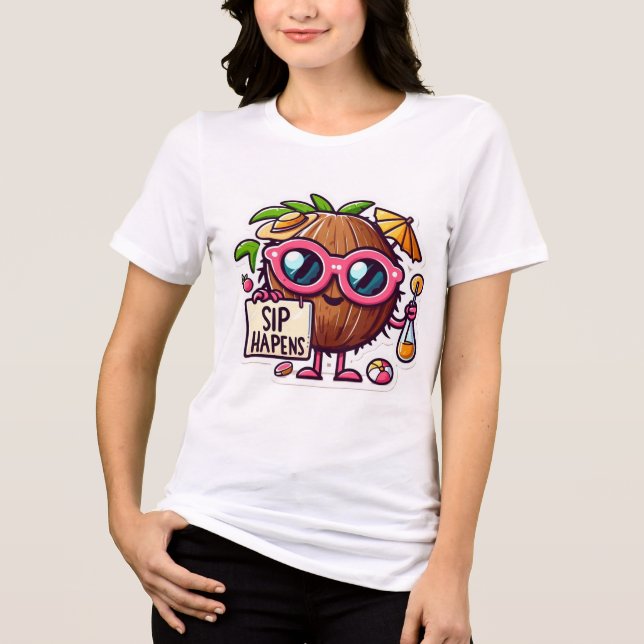 coconut with sungless  Tri-Blend shirt (Front)