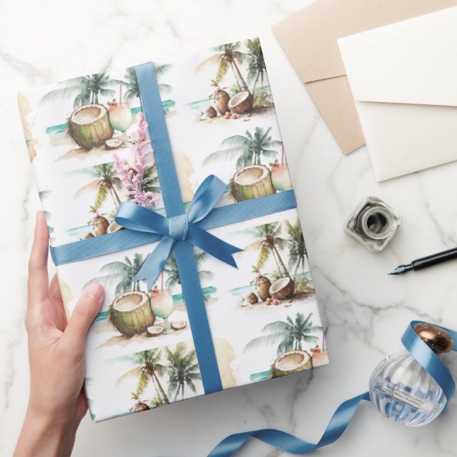 Coconuts and Tropical Cocktails Wrapping Paper (Gifting)