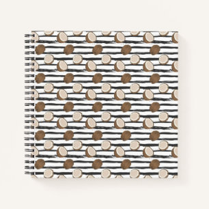 Coconuts on Grunge Stripes Pattern Notebook