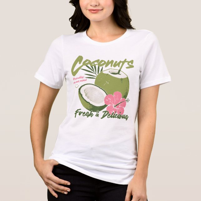 Coconuts Paradise Tropical Floral  Tri-Blend Shirt (Front)