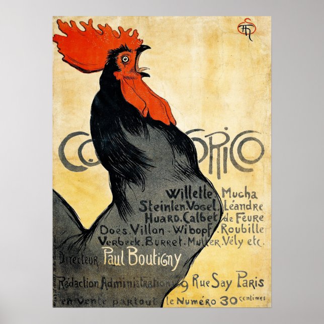 Cocorico by Theophile Alexandre Steinlen Poster (Front)