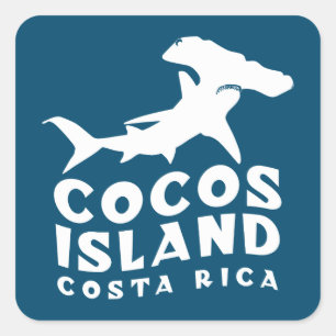 Cocos Island Costa Rica Hammerhead Sharks Square Sticker