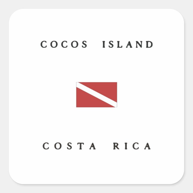 Cocos Island Costa Rica Scuba Dive Flag Square Sticker (Front)