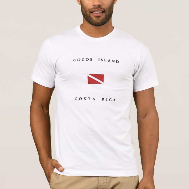 Cocos Island Costa Rica Scuba Dive Flag T-Shirt (Front)