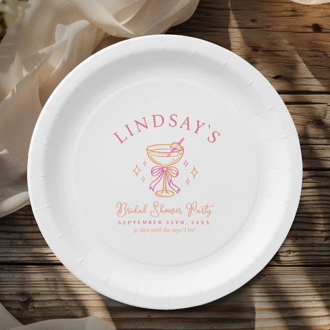 Coctail Bridal Shower Paper Plate (Coctail Bridal Shower Paper Plates)