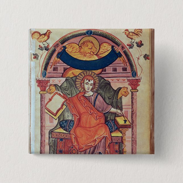 Cod.22 St. Mark, from the Ada manuscript 15 Cm Square Badge (Front)