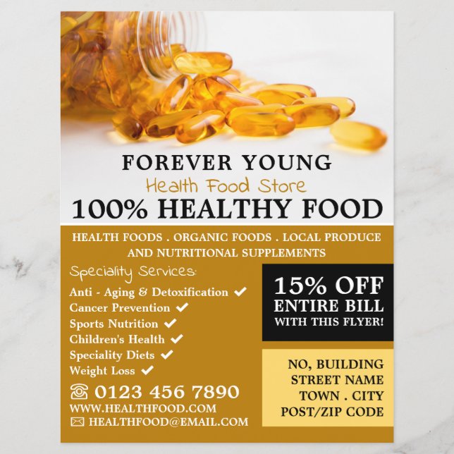 Cod Liver Oil, Health Food Store Advertising Flyer (Front)