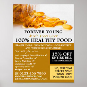 Cod Liver Oil, Health Food Store Advertising Poster