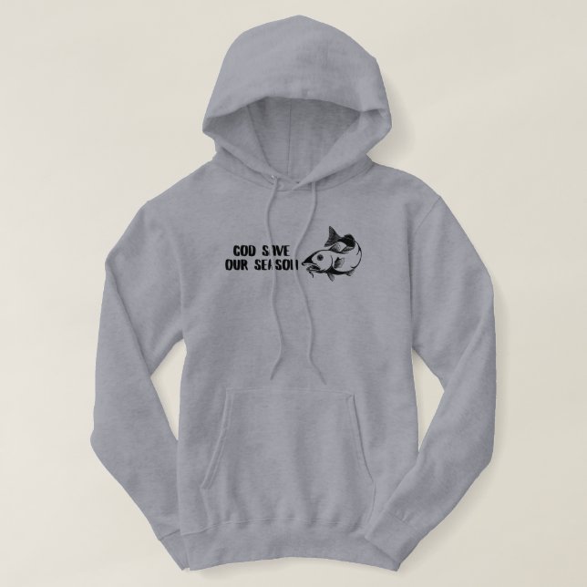 Cod Save Our Season Funny Fishing Hoodie (Design Front)