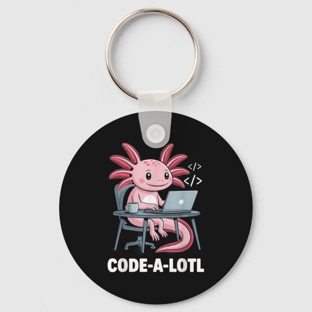 Code-alotl Funny Axolotl Tee For Programmers  Key Ring (Front)