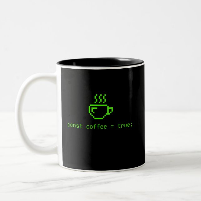Code and Coffee Life is Good Two-Tone Coffee Mug (Left)