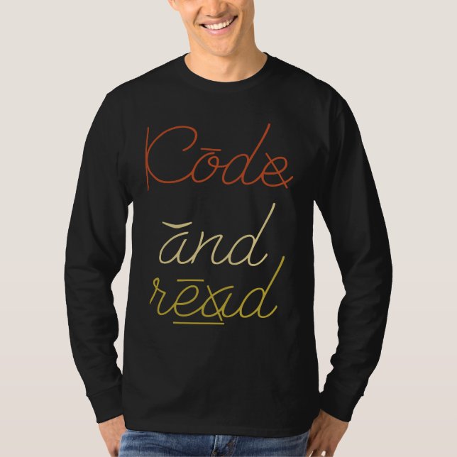 Code And Read Dyslexic Dyslexia Awareness Month T-Shirt (Front)