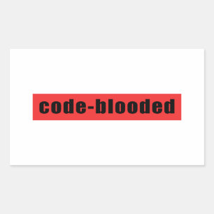 Code-blooded Rectangular Sticker