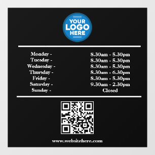 Code Custom Business Logo Opening Hours With QR