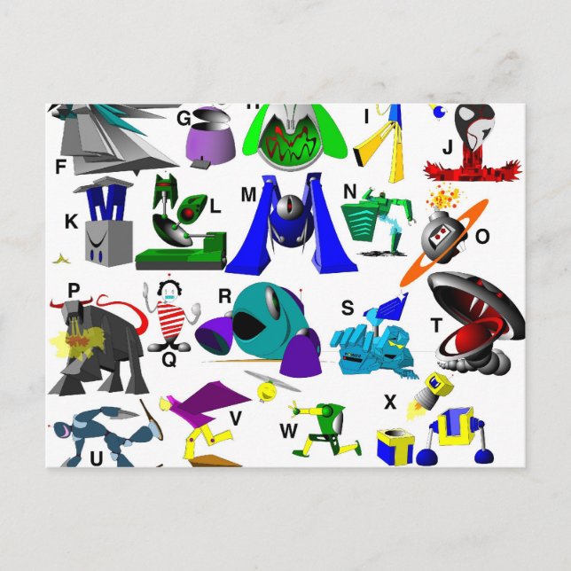 Code Key - Robots Postcard (Front)