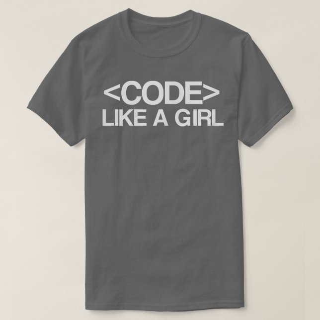 Code Like A Girl - Coder, Geek, Programming  T-Shirt (Design Front)